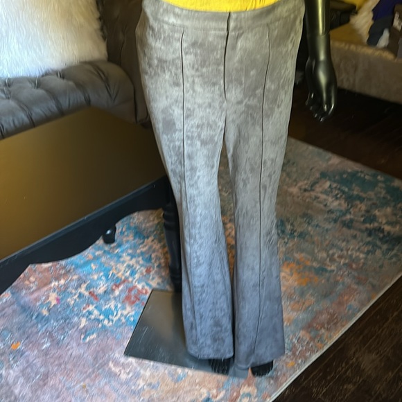 Jealous Tomato Gray Faux Suede Bell Bottoms - Picture 9 of 11